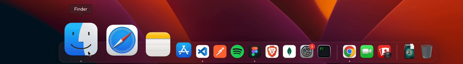 macOS dock animation demonstration